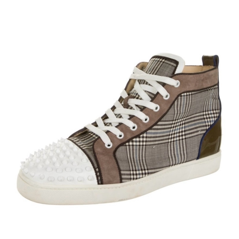 Christian Louboutin Plaid High Top Sneakers